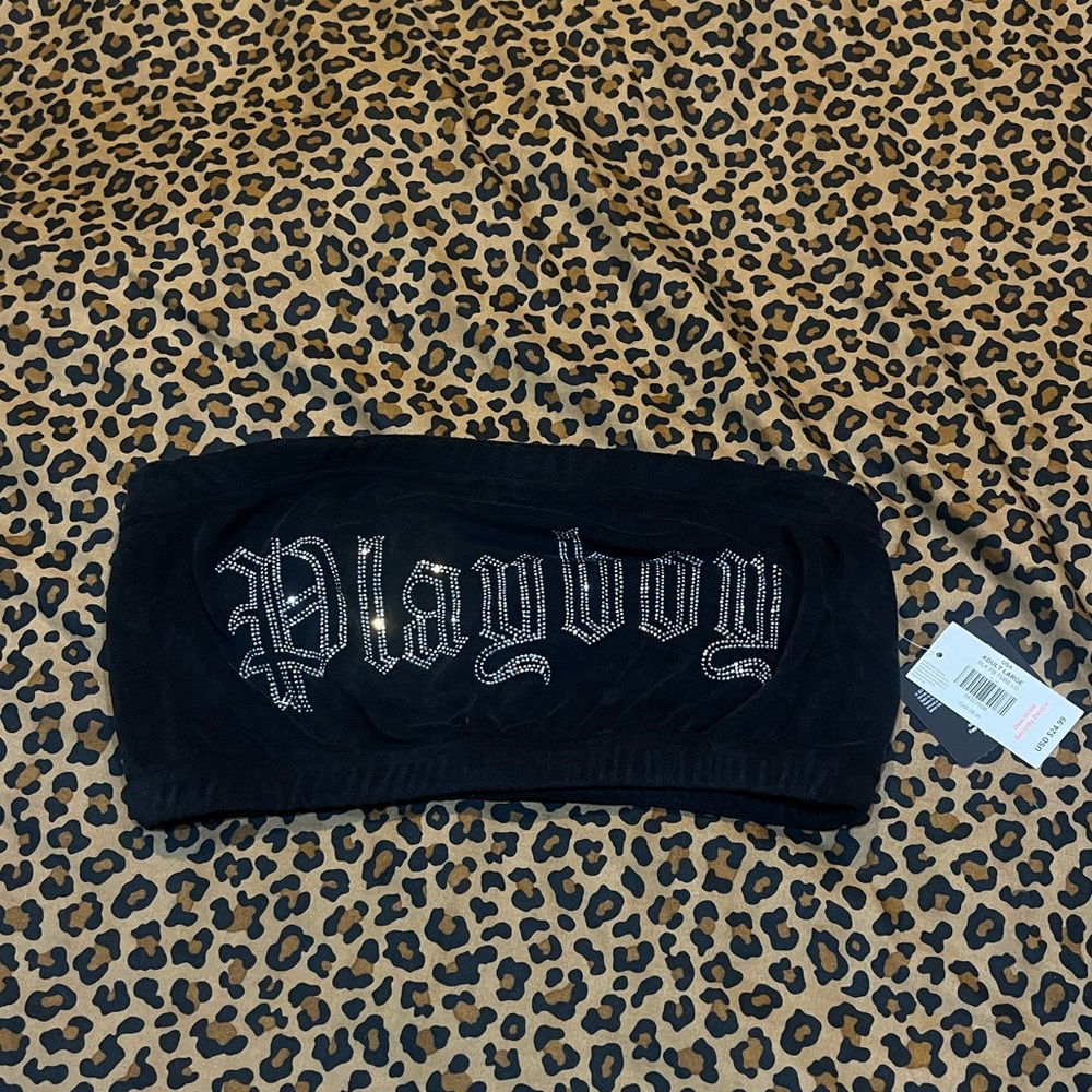 PLAYBOY rhinestone terry cloth top NWT!